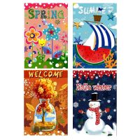 Johnin own design Double-Sided spring summer autumn winter four seasonal Garden Flag set