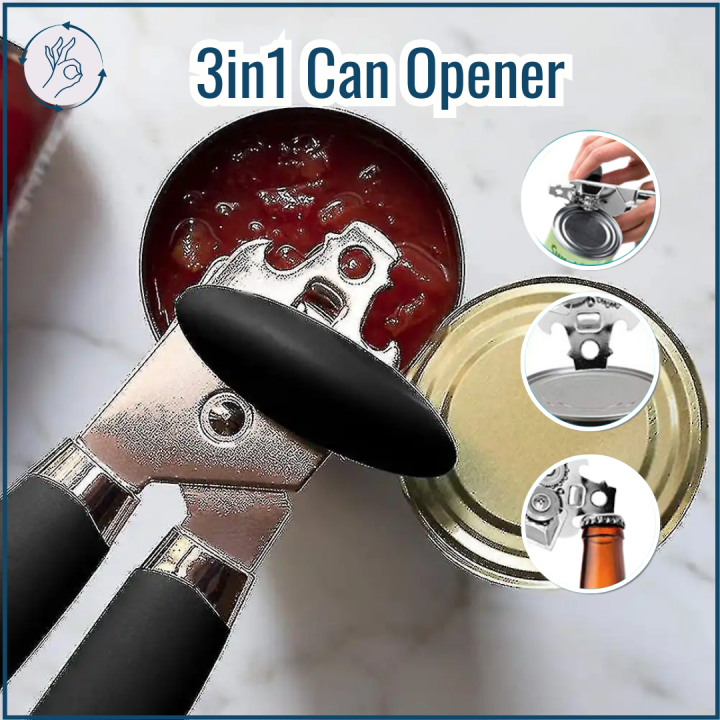 handyopt 3in1 Can Opener Stainless Steel Heavy Duty for Bottle, Canned ...