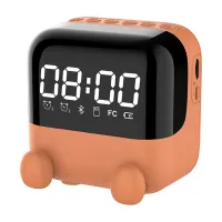 Wireless FM Radio Portable Bluetooth Speaker Desktop Alarm Clock with LED Screen Support Handsfree/TF Card Play