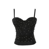 2021IRENE TINNIE Women Sexy Rhinestone Push Up Bustier Crop Top For Rave Festival Night Club Ballroom Stage Corset Tank Vest