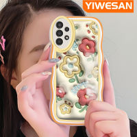 YIWESAN เคสปลอกสำหรับ Samsung กาแลคซี A04s A13 5G 3D ลายการ์ตูนน่ารักฤดูใบไม้ผลิดอกไม้แฟชั่นคลื่นเคสนิ่มโปร่งใสป้องกันเลนส์กล้องเคสโทรศัพท์แบบใสซิลิโคนกันกระแทกที่มีสีสัน