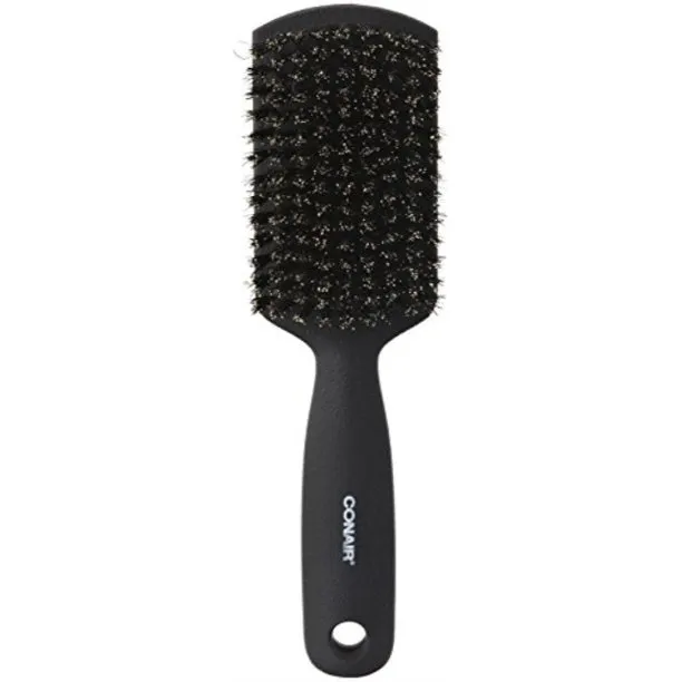 Conair For Men Smooth Style & Shine Black Brush 100 Natural Boar