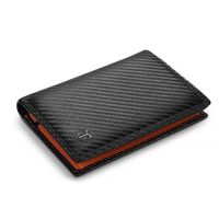 ZZOOI TEEHON Dermic carbon fiber shape Men Wallet Coin Pocket RFID Credit Card Holder Half Span Design Black Purse