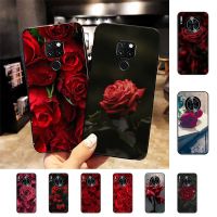 {Taoyitao เคส} เคสโทรศัพท์ดอกไม้ดอกกุหลาบสีแดงสดใสสำหรับ Samsung A51 A30s A52 A71 A12 Huawei Honor 10i OPPO Vivo Y11