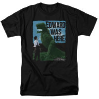 Edward Scissorhands EDWARD WAS HERE ที่ได้รับอนุญาตผู้ใหญ่เสื้อยืดขนาด