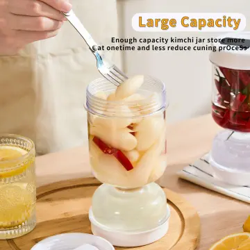 Airtight Kimchi Jar Food Storage Container Juice Separator Olive