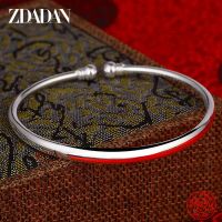 Zdadan 925เงินสเตอร์ลิงรอบเปิดกำไลข้อมือสำหรับผู้หญิงกำไลข้อมือเครื่องประดับที่มีเสน่ห์