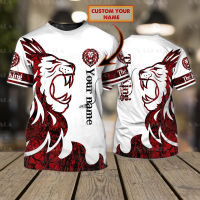 2023 New Animal The King Lion Custom Name 3D Printed Tee High Quality T-shirt Summer Round Neck Men Female Casual Short Sleeve Top-5 Summer Fashion T-shirt