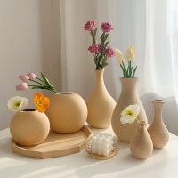 Wooden Flower Vase Simple Retro Vase Nordic Dry Flower Arrangement Container Modern Decorative Vases for Flower Desktop Ornament