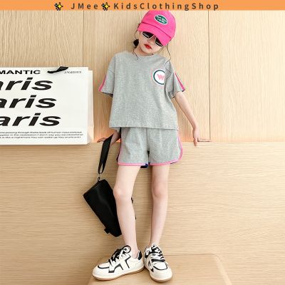 [สปอต] 3-14 ปี สาวชุดฤดูร้อนฤดูร้อนแบบเกาหลีแฟชั่นเกาหลีขนาดใหญ่กีฬาทักษะกีฬาสำหรับเด็กเสื้อแขนสั้นสำหรับเด็ก