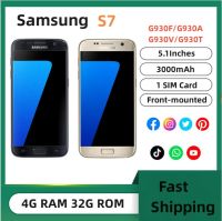 Samsung Galaxy S7 Quad Core 5.1 นิ้ว 4G RAM 32G ROM LTE 4G 12MP กล้อง 3000mAh 1440x2560 โทรศัพท์มือถือ Android