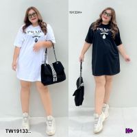 J19133 เสื้อ #Bigsize คอกลมแขนสั้น ทรง oversize #Bigsize T-shirt, round neck, short sleeve, oversized fit.