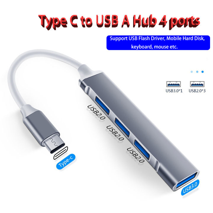 usb-hub-ประเภท-c-extender-4-พอร์ต-usb3-0-2-0-splitter-สำหรับ-notebook-hub-converter-อะแดปเตอร์-otg-สำหรับคอมพิวเตอร์-usb-c-docking-station-kdddd