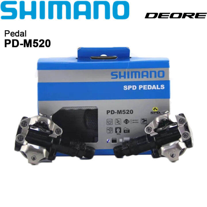 SHIMANO DEORE PD M520 SPD Pedals SelfLocking MTB Bicycle Racing