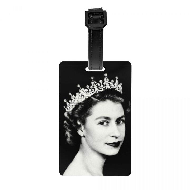 Custom Retro Queen Elizabeth II Luggage Tag With Name Card Royal United