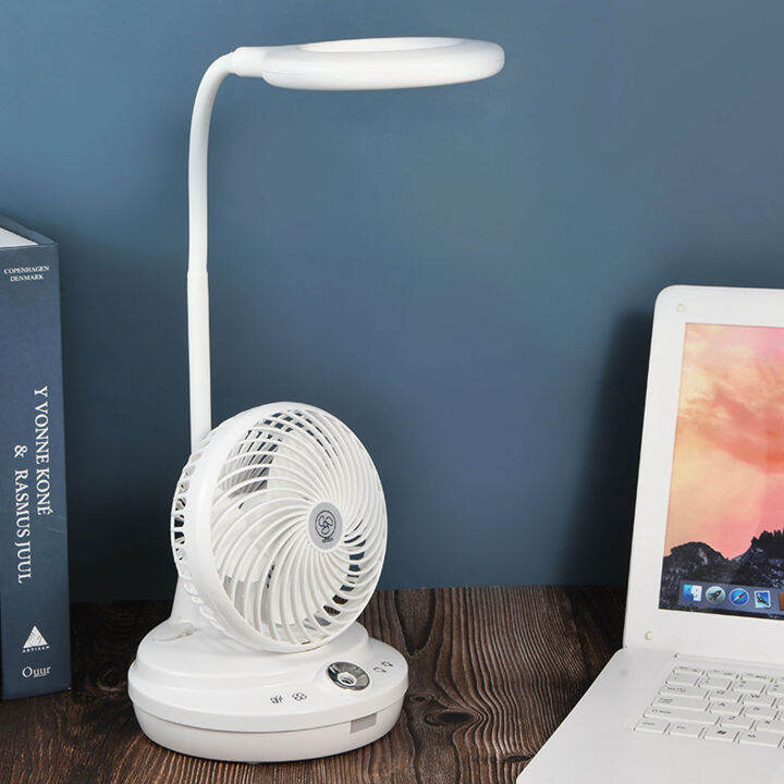3 in 1 Desk Lamp Fan Humidifier Angle Brightness Wind Power Adjustable