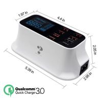 ที่ชาร์จแบตมือถือ Quick Charge 3.0 สมาร์ท USB+Type-C 8Port จอแสดงผลLed Fast Charging Station โทรศัพท์มือถือ USB ch อุปกรณ์ชาร์จโทรศัพท์