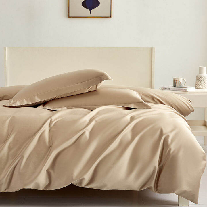 Peony imported 4in1 Luxury Washed Silk Bedding Set Satin Queen Size Bed