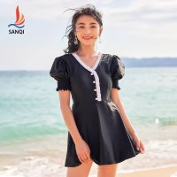 Sanqi กระโปรงชิ้นเดียวเข้ารูปสำหรับผู้หญิงชุดว่ายน้ำชาวสยามน้ำพุร้อนชุดว่ายน้ำ Rodenticide47fhtj3tuk ชุดว่ายน้ำ