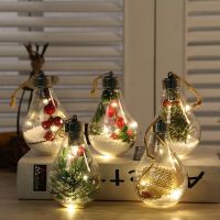 1pcs Christmas Bulb Ball Christmas Light Decorative Snow Ball Lamp Hanging Bulb Christmas Ornaments Home Decoration Transparent