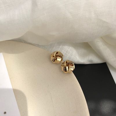 14K Gold-plated Small Knot Ball Earrings 925 Silver Needle Gold Metal Stud Earrings