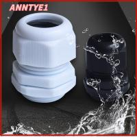 ANNTYE1 สีขาวสีดำ เคเบิ้ลแกลนด์ข้อต่อกันน้ำ กันน้ำกันน้ำได้ IP68 ข้อต่อสายไฟกันน้ำ หัวปิดผนึกคงที่ PG7 PG9 PG11 PG16 ขั้วต่อไนลอน สายต่อสายไฟ