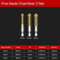 6ชิ้น6/8/9/12/16/19มม. Hss Countersink หัวตัดชุดบิตสำหรับไม้โลหะการเปลี่ยนแปลงอย่างรวดเร็วเจาะเครื่องมือชุดเครื่องมือเจาะ Chamfer Hex