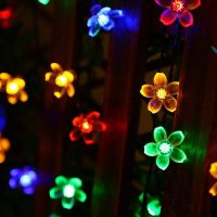 Christmas Festoon Decoration Solar Led Light Outdoor 50100LED Cherry Blossom Fairy Garland for Garden New Year Wedding Decors