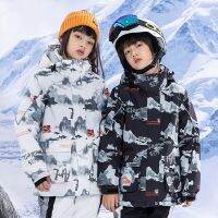 เด็กใหม่ Super Warm Ski Jacket เด็กชายและเด็กหญิงชุดสกี Windproof กันน้ำสโนว์บอร์ดเด็กเสื้อผ้าฤดูหนาว