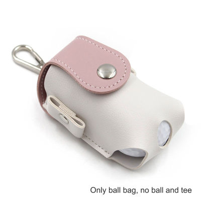 Woola ลูกกอล์ฟแบบพกพากระเป๋าหนัง PU แขวนที่เอวขนาดเล็กกระเป๋าเก็บของลูกกอล์ฟ
