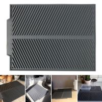 Silicone Dish Drying Mat for Kitchen 43x33CM Dish Draining Mat Flexible Heat Resistant Drying Pad Non Slip Reusable Sink Mat