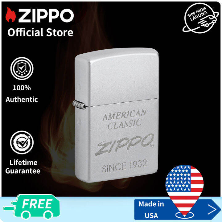 Zippo American Classic Logo Chrome Pocket Lighter 48161（ Lighter Without Fuel Inside ) Lazada PH
