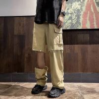 Loose Straight Cotton Rumble Summer Autumn Cargo Pants Men Removable Work Pants MenS Wide Leg Casual Pants MenS Clothing