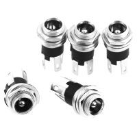 【Quality】 Nadia store mall 5Pcs 5.5X2.5Mm DC Power Supply Jack Socket Female Panel Mount Connector Plug Adapter 2 Terminal Types 5.5x2.5