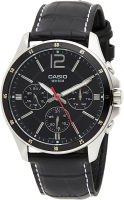 Casio Enticer Black Dial Leather Strap Mens Watch MTP1374L1AV