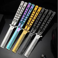 【CC】 Folding Comb for Men Training Balisong Trainer Flail Metal Uncut