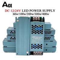 ตัวแปลง AC190-240V ไดรเวอร์สำหรับแถบแหล่งจ่ายพลังงาน DC LED แบบบางพิเศษ12V 24V เครื่องแปลงแสงสว่าง60W 100W 200W 300W 400W