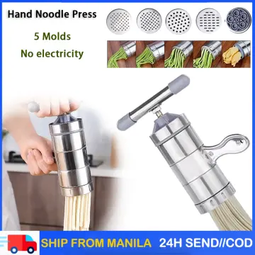 5 Mould Stainless Steel Manual Noodle Maker Press Pasta Machine Noodle  Cutter with Pressing Moulds Making