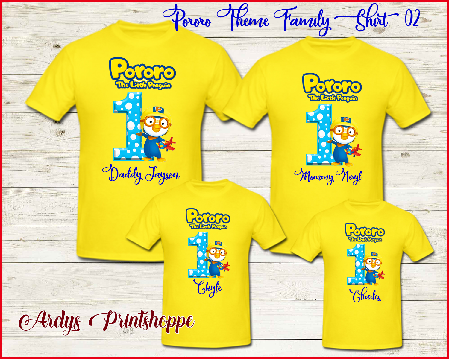 Pororo Personalized Pororo shirt Birthday Pororo Pororo birthday Matching shirt Little penguin Shirt