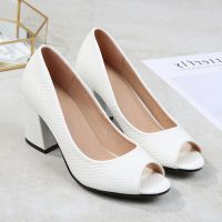 2023 Summer Shoes Woman Open Toe Women Fish Mouth Leather High Heel Sandals Casual Platform Sandals Women Sandals Women Sandals