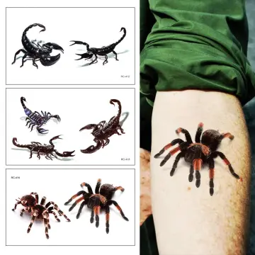 Waterproof 3D Spider Temporary Tattoo Stickers For Halloween Fake Tattoo  Body Art For Men Women - AliExpress