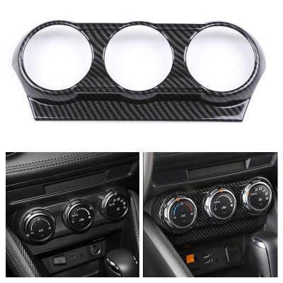 Carbon Fiber Interior Air Condition Outlet Panel Cover Trim for Mazda CX-3 CX3 2015-18