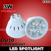 หลอดไฟถ้วยนำโป๊ะไฟแบบโปร่งใส Gu10สปอตไลท์ไฟ Led 3W Ac 220V 110V โคมไฟหลอดไฟสีขาวสีขาวเย็นอุ่นไฟ Led Smd2835ใช้ในบ้าน