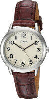 Timex Womens Easy Reader Leather Strap 30mm Watch Brown Croco/Cream