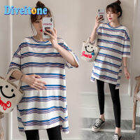 Pregnant womens summer dress skirt new long striped T-shirt top fashion mother pregnant dress