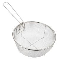 【LZ】☽✈☍  Cesta De Fry Em Aço Inoxidável Fritadeira Redonda Profunda Cesta De Filtro De Fritadeira De Malha De Arame Francês Chip Com Rede De Colander De Fio De Alça