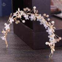 1pcs Korean Fairy Handmade Weave Crystal Imitation Pearl Flowers Wedding Hairband Exquisite Charming Dress Accessories 5211059❒