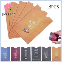 PAS 5PCS แฟชั่น บัตรเครดิต การป้องกัน ธนาคาร ปลอกแขน ตัวบล็อก RFID ผู้ถือบัตร ปกป้องกรณีปก