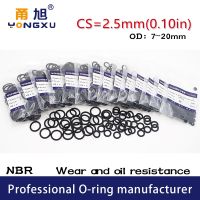 ✉ 50PCS/Lot Black NBR Sealing O-Ring CS2.5mm Thickness OD7/8/9/10/11/12/13/14/15/16/17/18/19/20x2.5mm Rubber Rings Gasket Washer