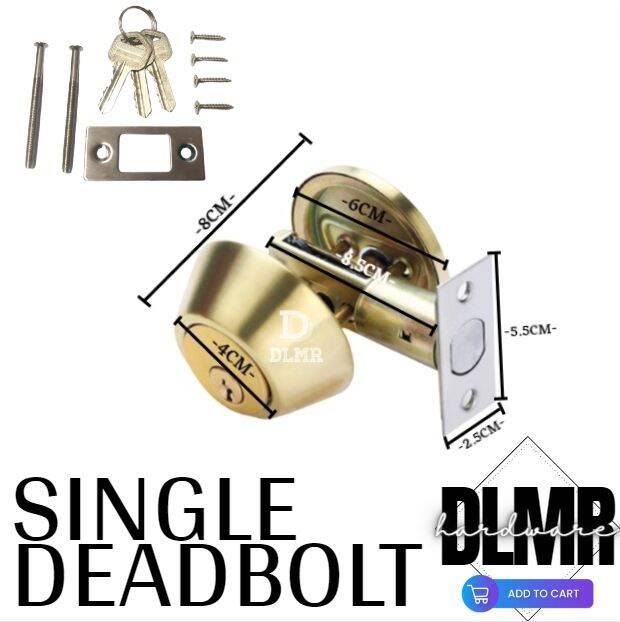 1pcs Single Dead Bolt High Security Single Cylinder Deadbolt Lock Entrance Lockset With 3 Keys 6322